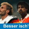 Diese Szene machte Fußballgeschichte: Der Niederländer Frank Rijkaard (r) bespuckt Rudi Völler.