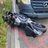 Das Motorrad des verunglückten Fahrers.
