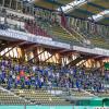 Die 400 zugelassene Fans jubeln im Wildparkstadion. Die 400 zugelassene Fans jubeln im Wildparkstadion.