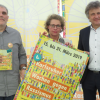 Oberbürgermeister Frank Mentrup, Kulturamtsleiterin Susanne Asche und Christoph Rapp vom Kulturbüro stellen das Programm der Karlsruher Wochen gegen Rassismus vor