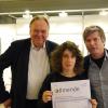 "allmende"-Herausgeber Prof. Dr. Hansgeorg Schmidt-Bergmann, allmende-Autorin Lena Gorelik und allmende-Redakteur Matthias Walz (v.l.n.r.) nach der Präsentation der Zeitschrift auf der Karlsruher Bücherschau 2017