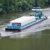 Atommülltransport auf dem Neckar.