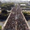 Glaubensmarsch in Brasilien: Zahlreiche Menschen nehmen in Sao Paulo am sogenannten «Marsch für Jesus» teil, einem von der Kirche organisierten Marsch für den Glauben.