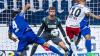 Benjamin Uphoff (KSC 1) lauert schon zum Torschusstreffer durch Sonny Kittel (HSV 10), Lukas Fröde (KSC 4) versucht zu retten, Tortreffer zum 2:0 (1.Hz) für den HSV. Benjamin Uphoff (KSC 1) lauert schon zum Torschusstreffer durch Sonny Kittel (HSV 10), Lukas Fröde (KSC 4) versucht zu retten, Tortreffer zum 2:0 (1.Hz) für den HSV.