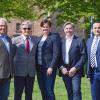 v.l. Waldemar Fretz, Kreisvorsitzender DEHOGA Karlsruhe, Hans-Christoph Bruß, Geschäftsführer DEHOGA Karlsruhe, Petra Lorenz, Vizepräsidentin des Handelsverbandes Nordbaden, Frank Zöller, Kreishandwerksmeister, Andreas Reifsteck, Geschäftsführer Kreishandwerkerschaft Region Karlsruhe