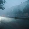 Starker Regen und Wind kommen herunter. Starker Regen und Wind kommen herunter.
