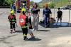 Öffentliche Übung der Kinderfeuerwehr „Feuerfüchse Ramsthal“: Die Bergung von Verletzten gehörte zu den Aufgaben bei der Übung.