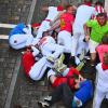 Gefährliche Szenen prägen auch den siebten Stierlauf in Pamplona.