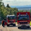 Fahrzeuge der Feuerwehr and er Einsatzstelle. Fahrzeuge der Feuerwehr and er Einsatzstelle.