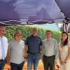 Begrüßten zum Sommerfest im Seniorenzentrum Röttingen und führten durch den Nachmittag:  v.l.n.r.: Alois Fischer (stv. Landrat); Fernando Gabel (1. Vorsitzender des Freundeskreises Seniorenzentrum Röttingen); Steffen Romstöck (1. Bürgermeister Röttingen); Robert Scheller (Geschäftsführer Senioreneinrichtungen des Landkreises Würzburg); Saskia Düring (Pflegedienstleiterin)