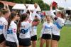 Der TV Segnitz gewinnt im Viertelfinale um die deutsche Faustball-Meisterschaft der Frauen mit 3:0 gegen den Ohligser SV. Die Spielerinnen jubeln über ihren Einzug ins Halbfinale im Rahmen der „German Finals“ in Dresden.