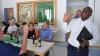 Pfarrer Silverius kommt in das Gemeindezentrum Unterspiesheim, um sich von den Gottesdienstbesuchern aus Unterspiesheim zu verabschieden. Pfarrer Silverius kommt in das Gemeindezentrum Unterspiesheim, um sich von den Gottesdienstbesuchern aus Unterspiesheim zu verabschieden.