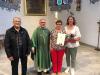 Auf dem Foto (von links): Karl-Heinz Vogel, Pfarrer Stefan Redelberger, Petra Heim und Sandra Laudenbacher bei der Verabschiedung.