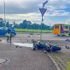 Ein Motorradfahrer prallte am 28. Jul mit einem Auto bei Durlach zusammen.