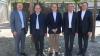 Bischof  Franz Jung (Mitte) verabschiedete die Domkapitulare Helmut Gabel (zweiter von rechts) und Thomas Keßler (zweiter von links) in den Ruhestand. Links Domdekan Dr. Jürgen Vorndran, rechts Dompropst Weihbischof Paul Reder.