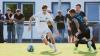 Cornelius Hock (Karlburg) am Ball gegen Marco Kramosch und Sven Burkard (Rimpar). Der Bayernliga-Absteiger zeigte in Rimpar seine ganze Klasse. 