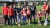 Der Spielplatz wird Teil des neuen Kicks-Campus. Das Bild zeigt den Spatenstich mit unter anderem Lothar Derr (links), Bernd Kriegisch (Dritter von links) und Hendrik Seethaler von der Kurzyk-Gruppe (Vierter von links).