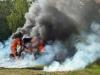 Lichterloh in Flammen: In Vollbrand stand am Dienstagnachmittag ein Radlader nahe Rügheim.