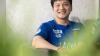 Tischtennis-Star Fan Zhendong bei seiner Vorstellung in Saarbrücken.