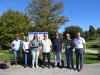 In Esselbach wurde der neu gestaltete und erweiterte Kulturwanderweg gesegnet.  Die Aktiven auf dem Bild von links: Dr. Gerrit Himmelsbach, Pfarrer Alexander Eckert, Gertrud Nöth, Alexa Sigmund, Reiner Väth, Bürgermeister Richard Roos, Manfred Kern und ILE-Vorsitzender Thomas Stamm.