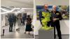 Künstler Roman Harasymiw (rechtes Bild, rechts) nutzt einen Leerstand in der Kaufbeurer Schmiedgasse, um seine Werke zu zeigen. Zur Vernissage kamen zahlreiche Besucher – auch Bürgermeister Oliver Schill (rechtes Bild, links).