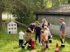 Viel Spaß hatten die Kinder beim Zielspritzen auf das kleine Brandhaus.