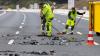 Nach dem Unfall waren die Kräfte mit Aufräumarbeiten beschäftigt.