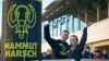 Extremwanderer Jörn Schlag aus Osterzell freut sich mit Freundin Christin über seinen Erfolg beim beim "Mammut-Marsch" in Leipzig.