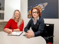 Die Augsburger IG-Metall-Chefin Ferdije Rrecaj (rechts) und die Everllence-Betriebsratsvorsitzende Astrid Kluge melden sich in der Bieterschlacht um das Augsburger Unternehmen erstmals öffentlich zu Wort.