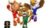 Maple der Elch (l), Zayu der Jaguar (M) und Clutch der Weißkopfseeadler (l) sind die Maskottchen der Fußball-WM 2026.