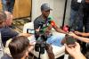 WM in Ruanda: Der eritreische Radprofi Biniam Girmay spricht während einer Pressekonferenz