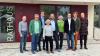 Sie kamen am Rathaus zum Feiern des 30-jährigen Bestehens zusammen: (von links) Ralf Zeier (Ortsverbandsvorsitzender), Gerhard Müller (Bezirksrat), Sebastian Hansen (Bürgermeisterkandidat), Rita Heeg (Ortsverbandsvorsitzende), Toni Hofreiter (MdB), Ingrid Metz (Gemeinderatsfraktionsvorsitzende), Sven Winzenhörlein (Landratskandidat), Christian Stück (Bürgermeister Kirchheim), Frank Emmert (Stellvertretender Ortsverbandsvorsitzender)