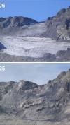 Der Pizolgletscher im Kanton St. Gallen ist zwischen 2006 und 2025 stark geschrumpft.(Kombo)