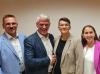 Riedbachs Bürgermeister Bernd Fischer (links) tritt nicht zur Wiederwahl an, Antje Heusinger (Dritte von links) kandidiert als seine Nachfolgerin. Das Bild zeigt außerdem (weiter von links) CSU-Bezirksvorsitzenden Steffen Vogel, Dritte Bürgermeisterin Julia Weiß und den stellvertretenden CSU-Kreisvorsitzenden Alexander Bergmann.
