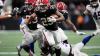 Running Back Tyler Allgeier erzielte den ersten Touchdown für Atlanta. Running Back Tyler Allgeier erzielte den ersten Touchdown für Atlanta.