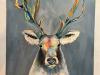 Christine C. Hirt steuert Tierportraits wie den "Hirsch" bei.