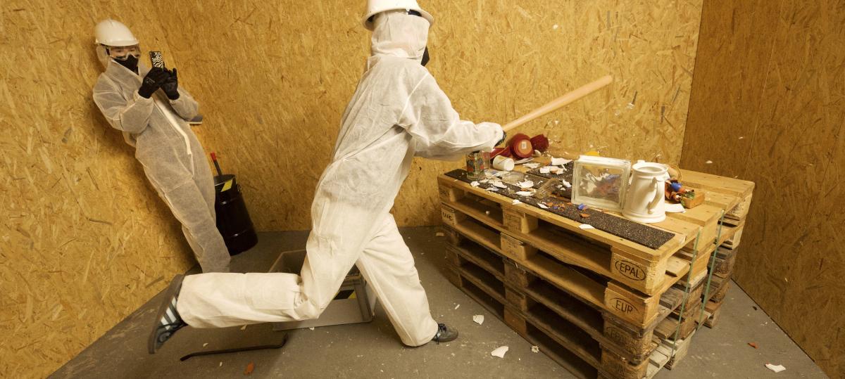 Im Wut-Raum können die Besucherinnen und Besucher so richtig Dampf ablassen