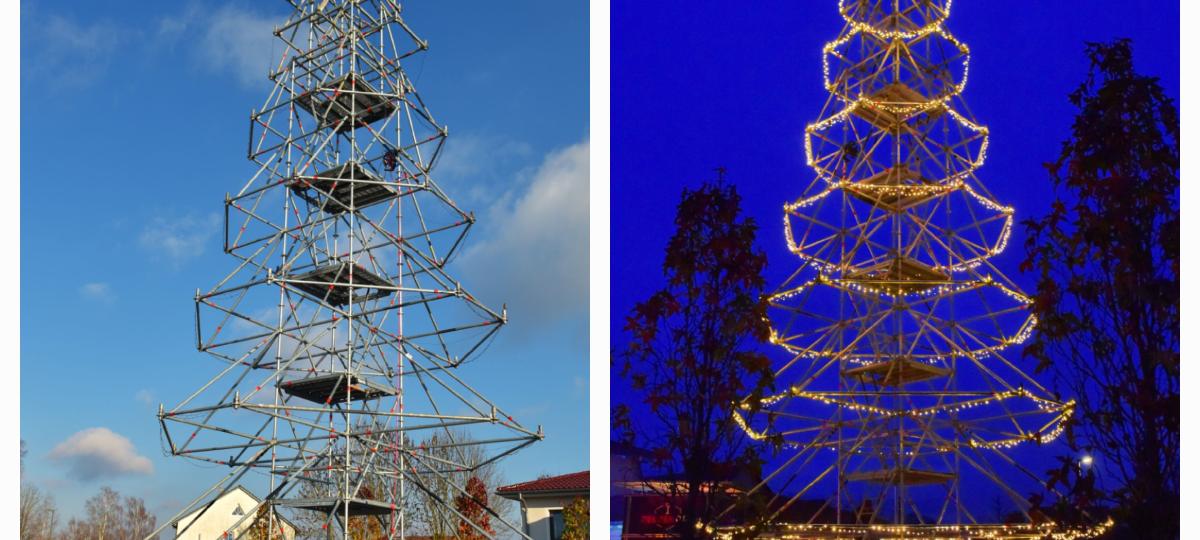 Zwischen Stahl und Lichterglanz: Warum dieser Weihnachtsbaum alle Blicke auf sich zieht