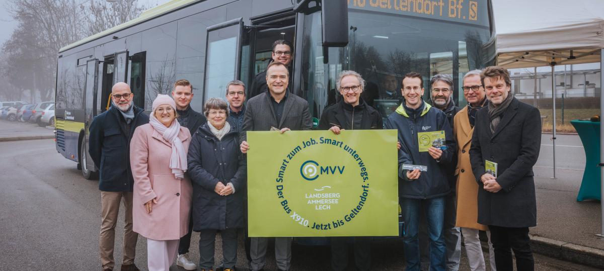 Die Expressbuslinie X910 ist in Geltendorf gestartet