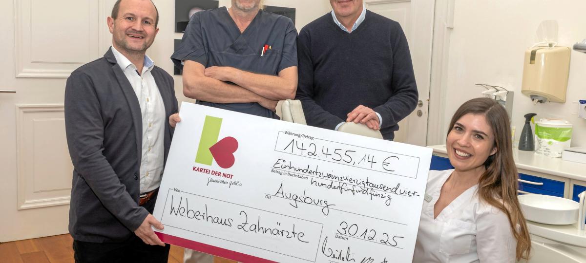 Zahngold der Patienten: Zahnärzte vom Weberhaus spenden 143.000 Euro für Kartei der Not