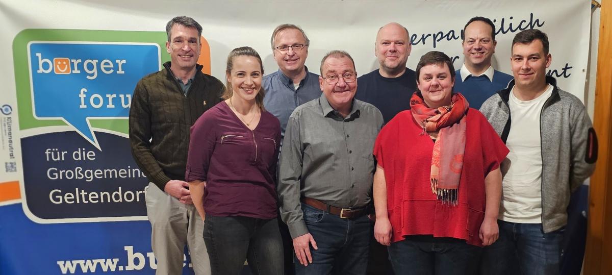 Die Kandidatenliste des Bürgerforums Geltendorf für die Kommunalwahlen steht