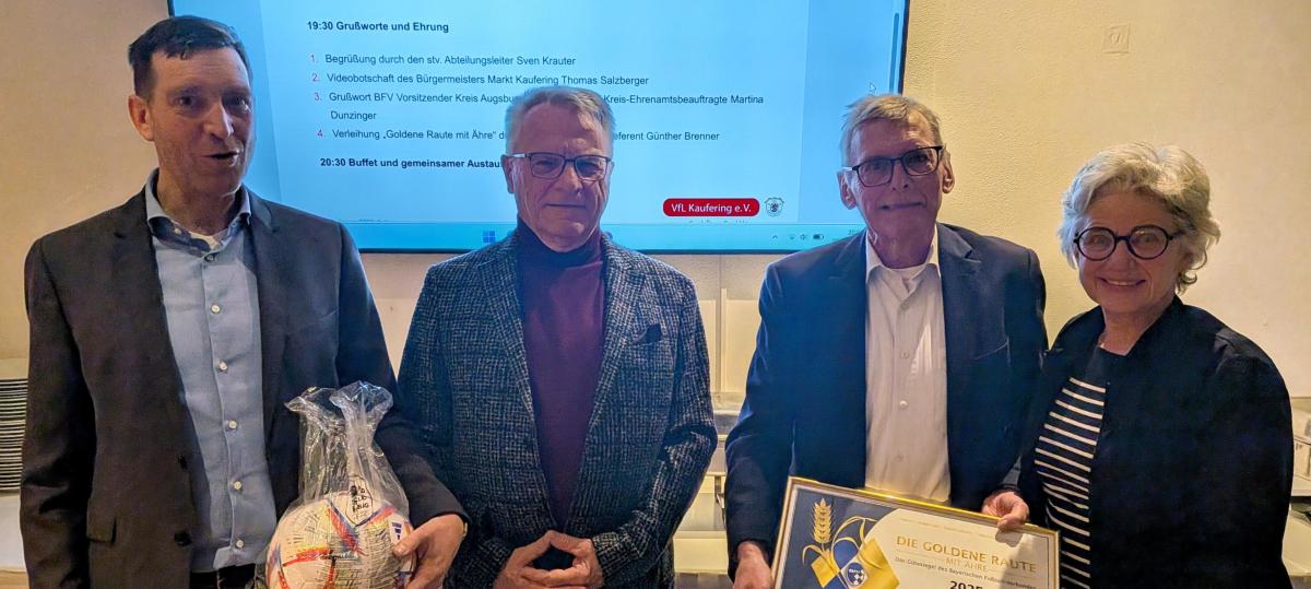 Goldene Raute mit Ähre für den VfL Kaufering