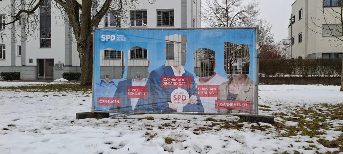 Mehrere Wahlplakate in Neu-Ulm beschädigt: Polizei sucht Zeugen