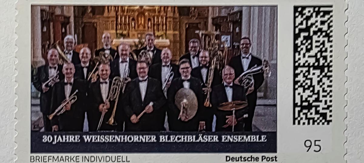 Seltenes Sammlerstück: Weißenhorner Blechbläser verewigen sich auf Briefmarke