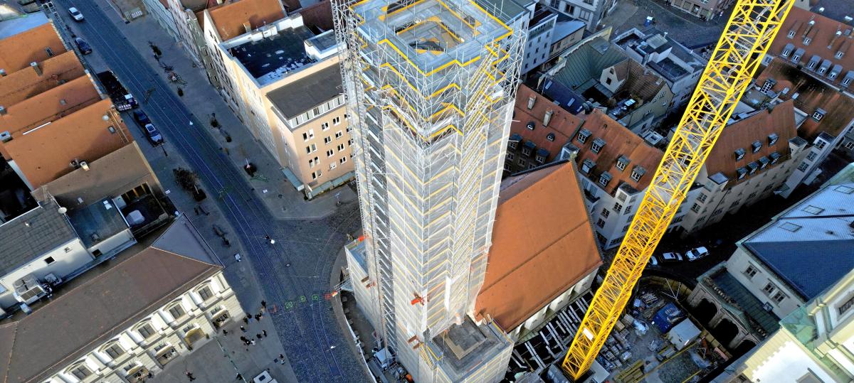Perlachturm-Sanierung: Stadt Augsburg muss wegen insolventer Baufirma umdisponieren