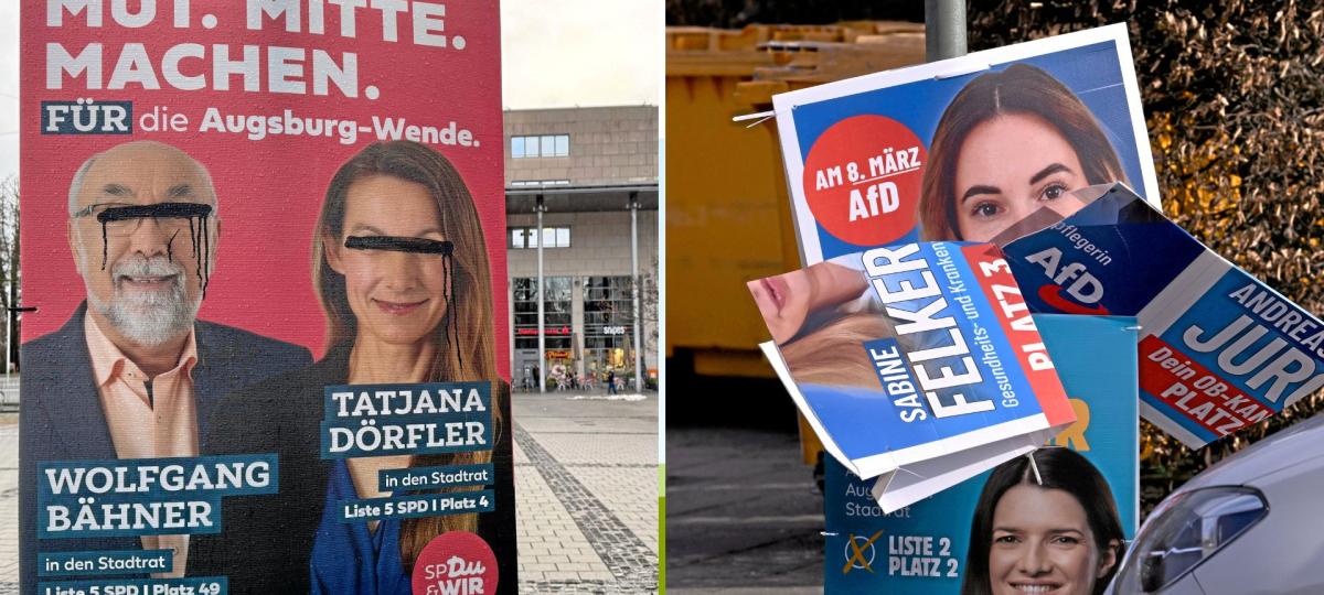 Kommunalwahl in Augsburg: Hoffentlich bleibt es „nur“ bei zerstörten Plakaten