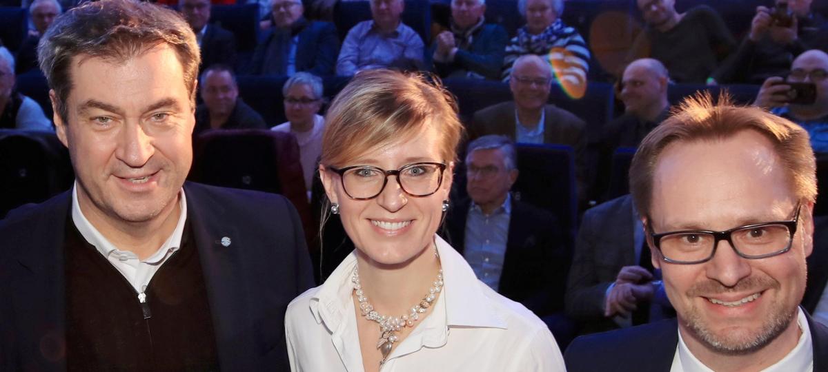 Wahlkampf: CSU-Chef Markus Söder trifft OB Katrin Albsteiger im Orange Campus