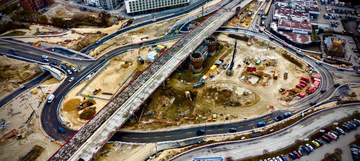 B10-Baustelle: Eine Fahrspur fällt nachts weg