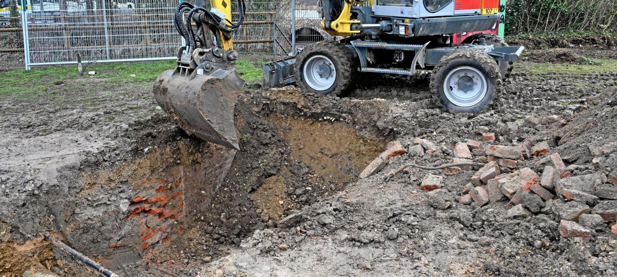 Keller von Kriegsruine am Ulmer Hauptbahnhof freigelegt