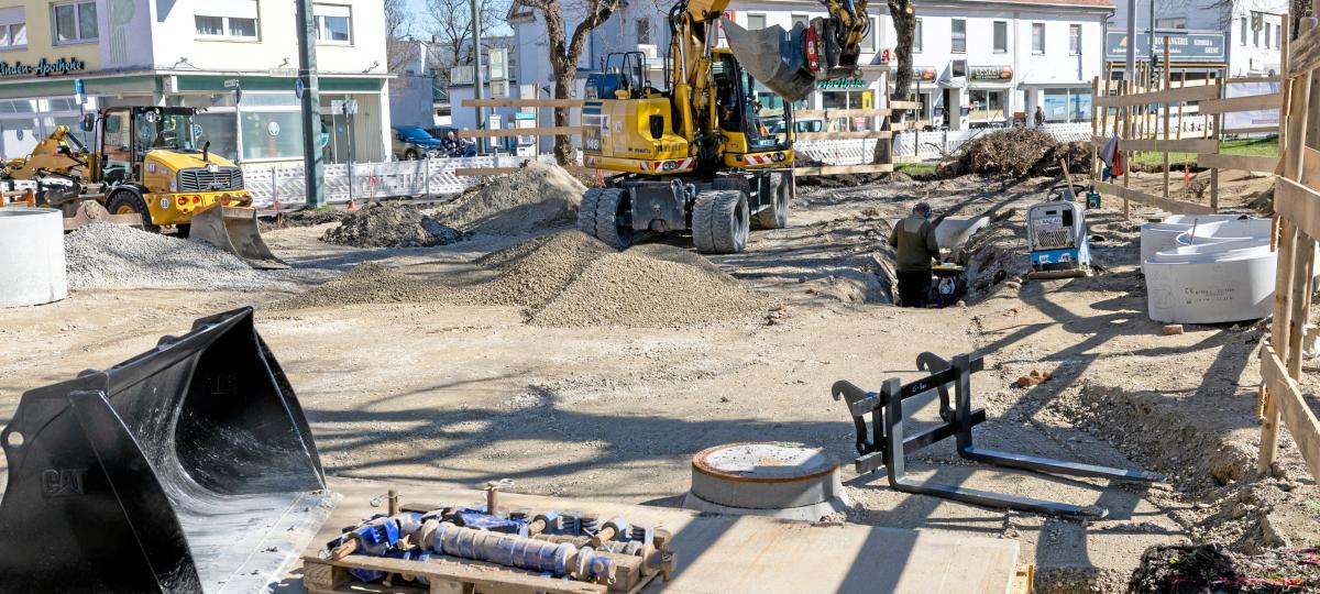 Pfersee wird schöner: Arbeiten am Platz St. Michael haben begonnen